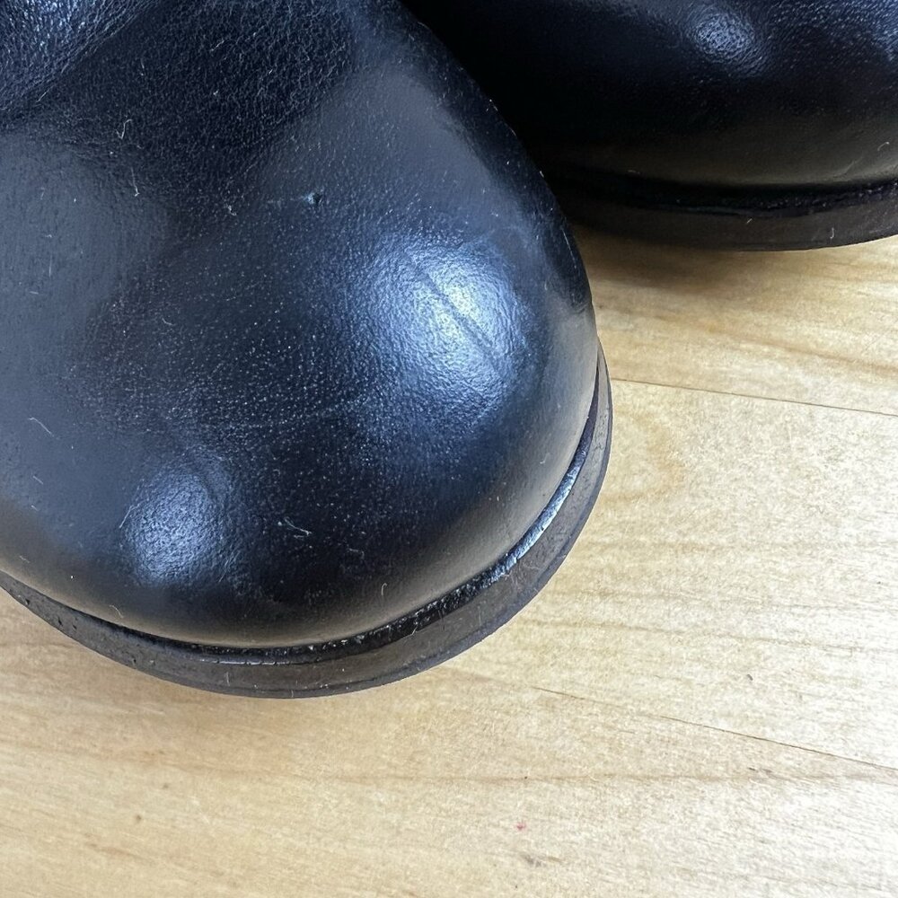 Moma Design Leather Black Ankle Boots Block Heel Made in Italy Size 37 - Picture 5 of 13